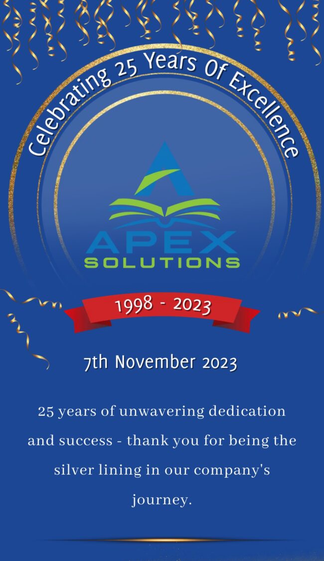 Apex Solutions ltd – Silver jubilee 7th november 2023